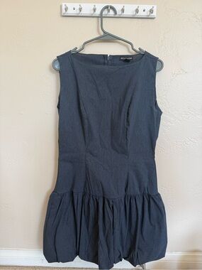 Pretty Little Thing Studio Denim Sleeveless Drop-Waist Dress Bubble